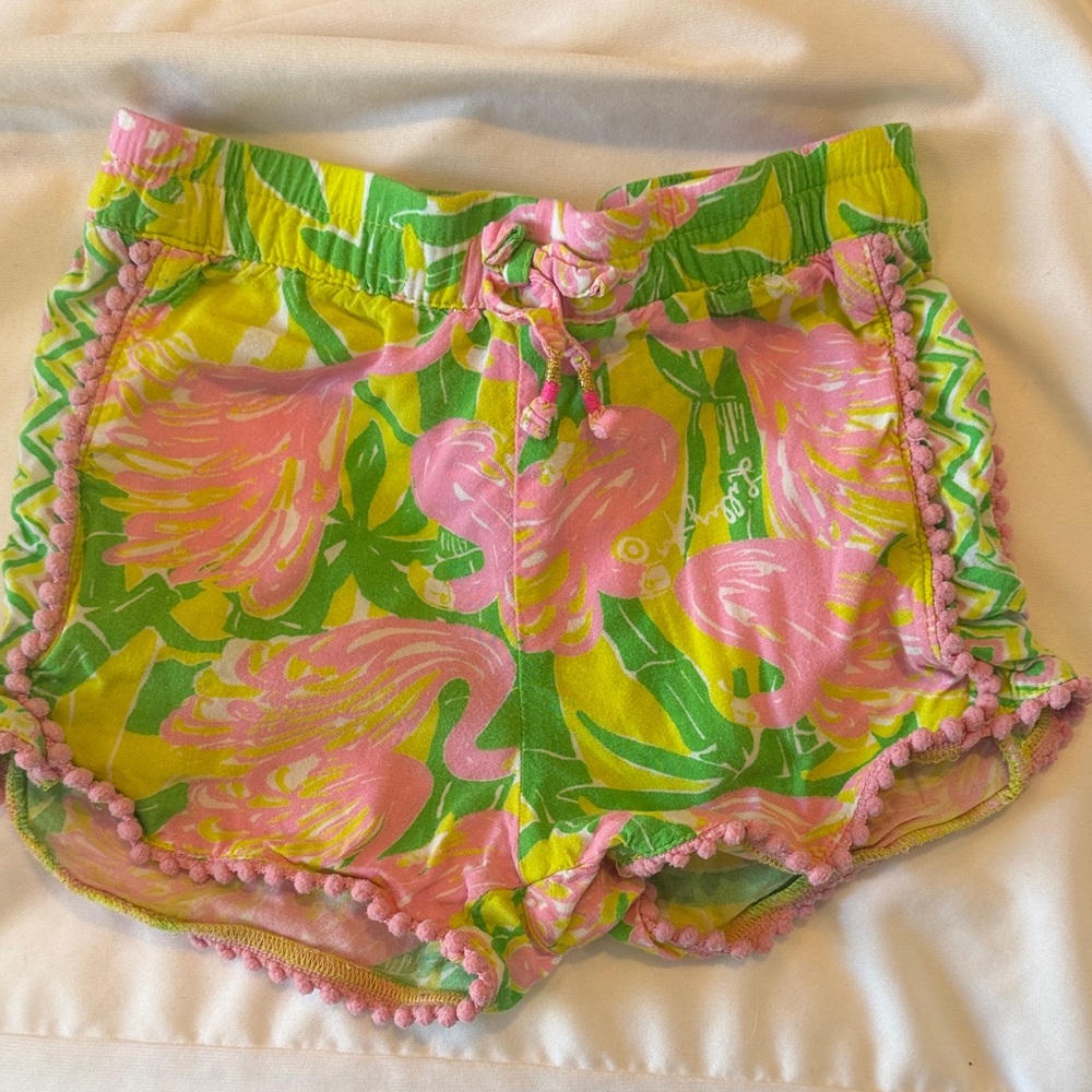 Floral Pink and Green toddler shorts